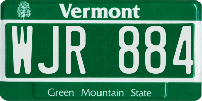 VT license plate WJR884