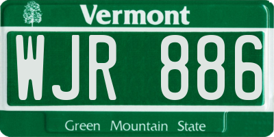 VT license plate WJR886