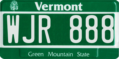 VT license plate WJR888