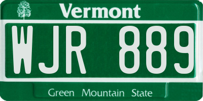 VT license plate WJR889