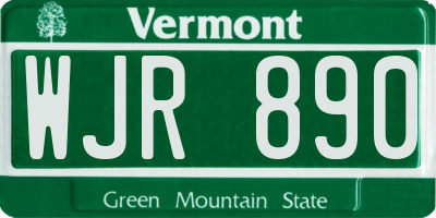 VT license plate WJR890