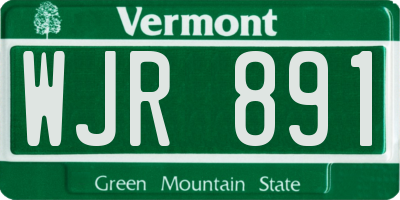 VT license plate WJR891