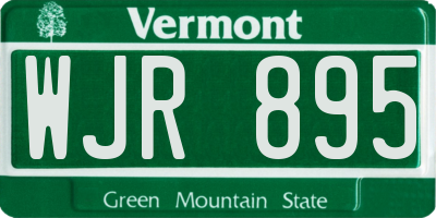 VT license plate WJR895