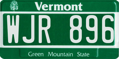 VT license plate WJR896