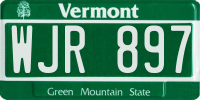 VT license plate WJR897