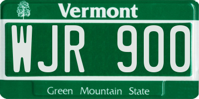 VT license plate WJR900