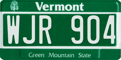 VT license plate WJR904