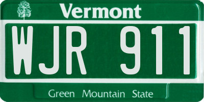 VT license plate WJR911