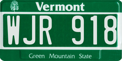 VT license plate WJR918