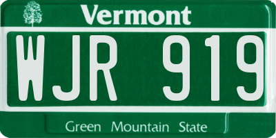 VT license plate WJR919