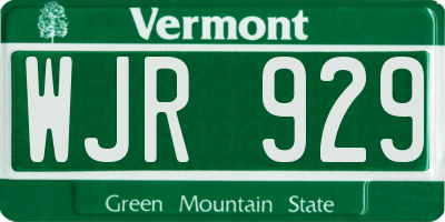 VT license plate WJR929