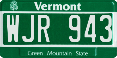 VT license plate WJR943