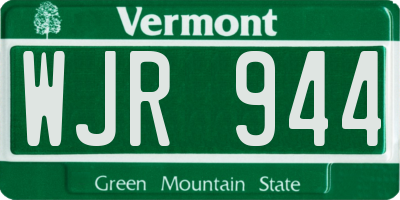 VT license plate WJR944