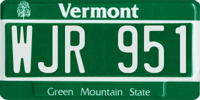 VT license plate WJR951