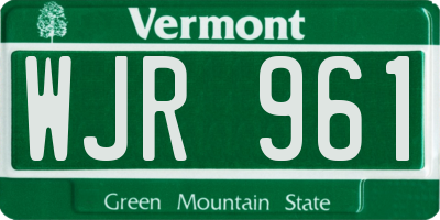 VT license plate WJR961