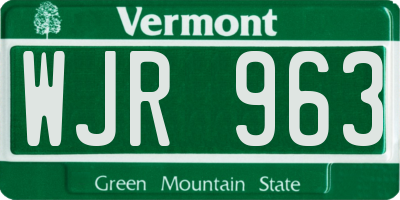 VT license plate WJR963
