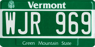 VT license plate WJR969