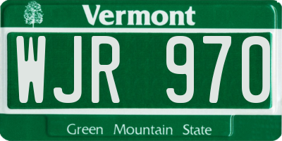 VT license plate WJR970