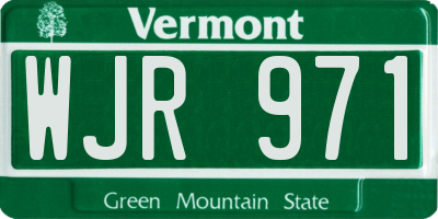 VT license plate WJR971