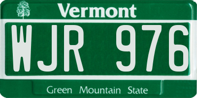 VT license plate WJR976