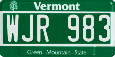 VT license plate WJR983