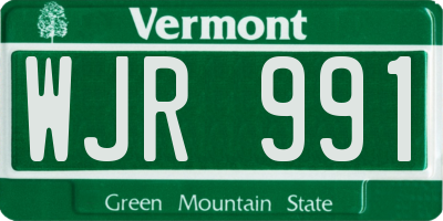 VT license plate WJR991
