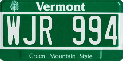 VT license plate WJR994