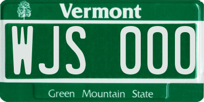 VT license plate WJS000