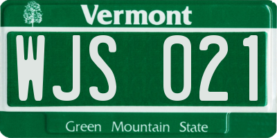 VT license plate WJS021