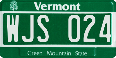 VT license plate WJS024