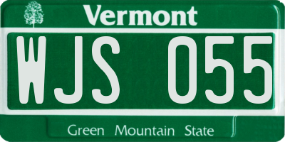 VT license plate WJS055