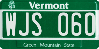 VT license plate WJS060