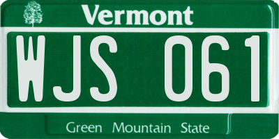 VT license plate WJS061