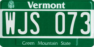 VT license plate WJS073
