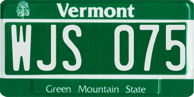 VT license plate WJS075