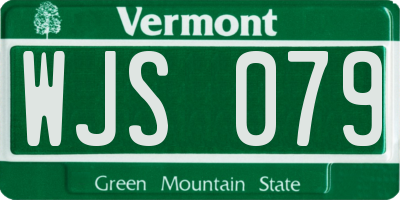VT license plate WJS079