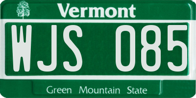 VT license plate WJS085