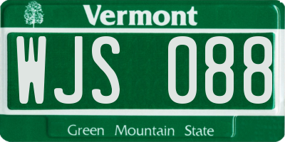 VT license plate WJS088