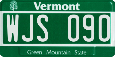 VT license plate WJS090