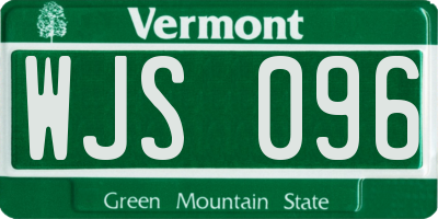 VT license plate WJS096
