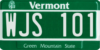 VT license plate WJS101