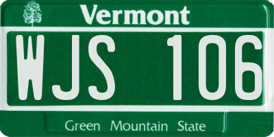 VT license plate WJS106