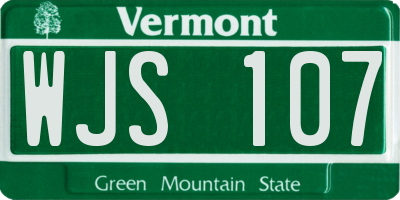 VT license plate WJS107