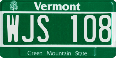 VT license plate WJS108