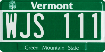 VT license plate WJS111