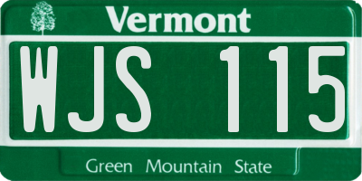 VT license plate WJS115