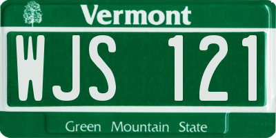 VT license plate WJS121
