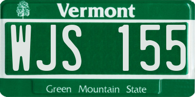 VT license plate WJS155