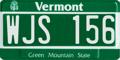 VT license plate WJS156