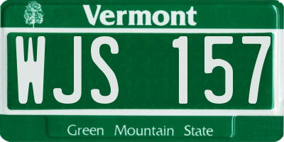 VT license plate WJS157